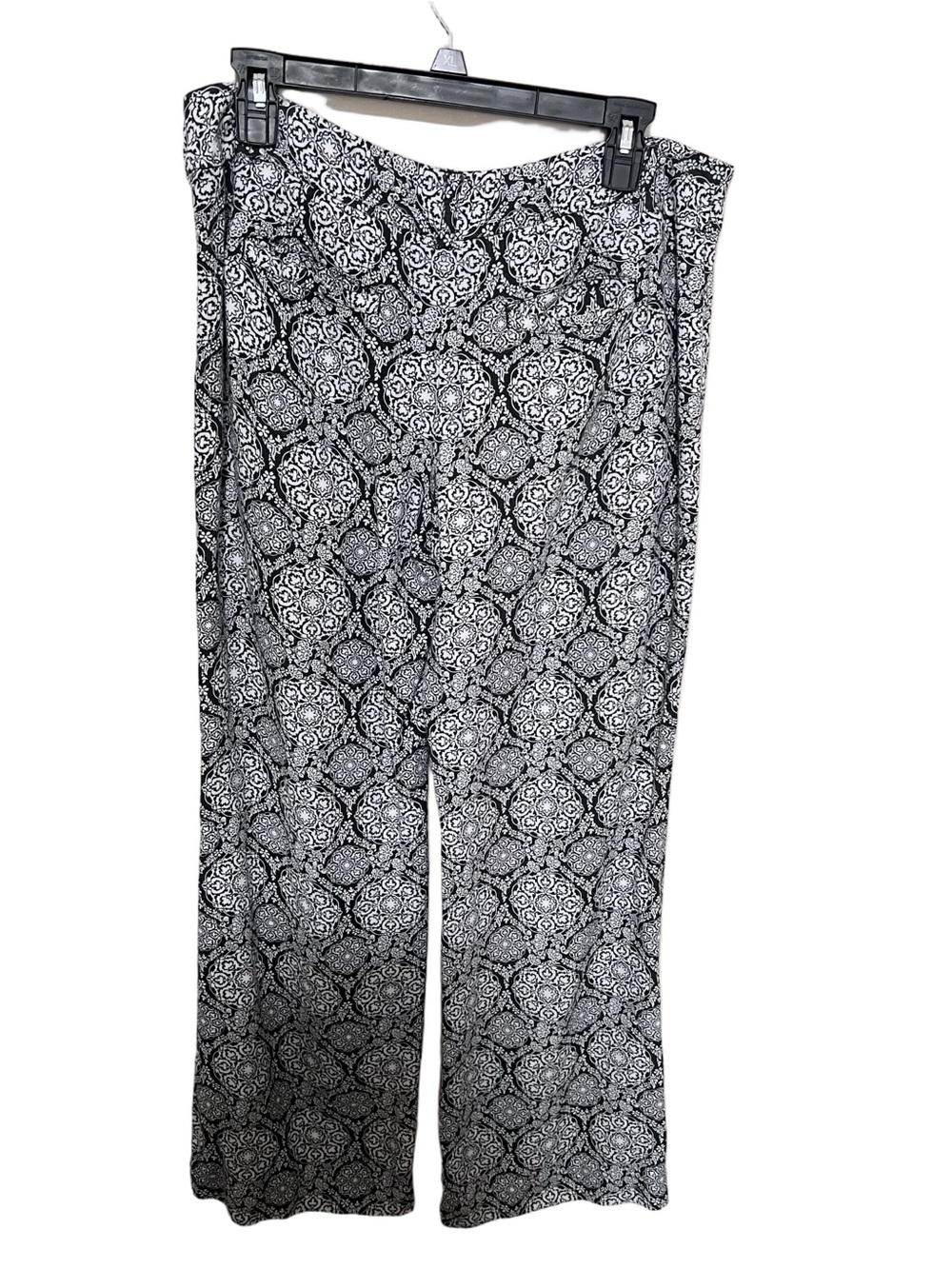White House Black Market 8 Flare Linen Blend Pant Black White Office Career